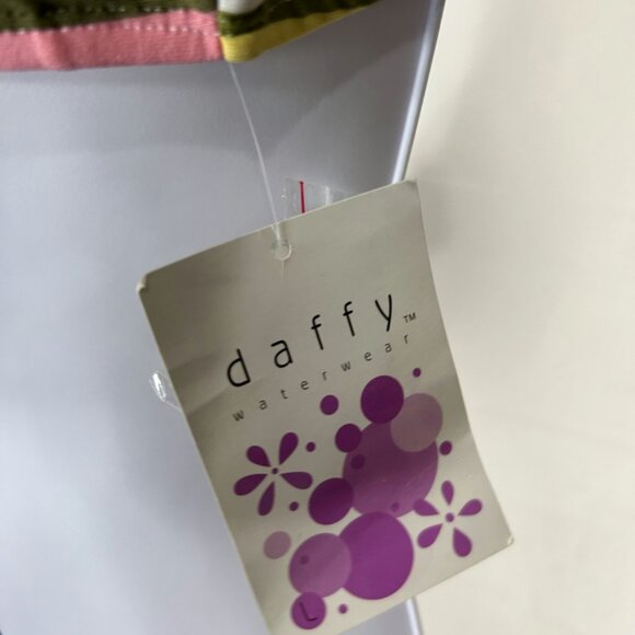 Daffy Waterwear Bikini Bandeau Swim Top Size L Womens Striped Triange fits M - Picture 3 of 7